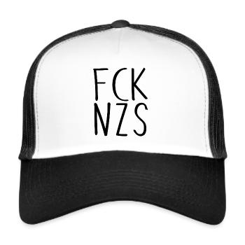 FCK NZS - Fuck Nazis - Trucker Cap - white/black - Front