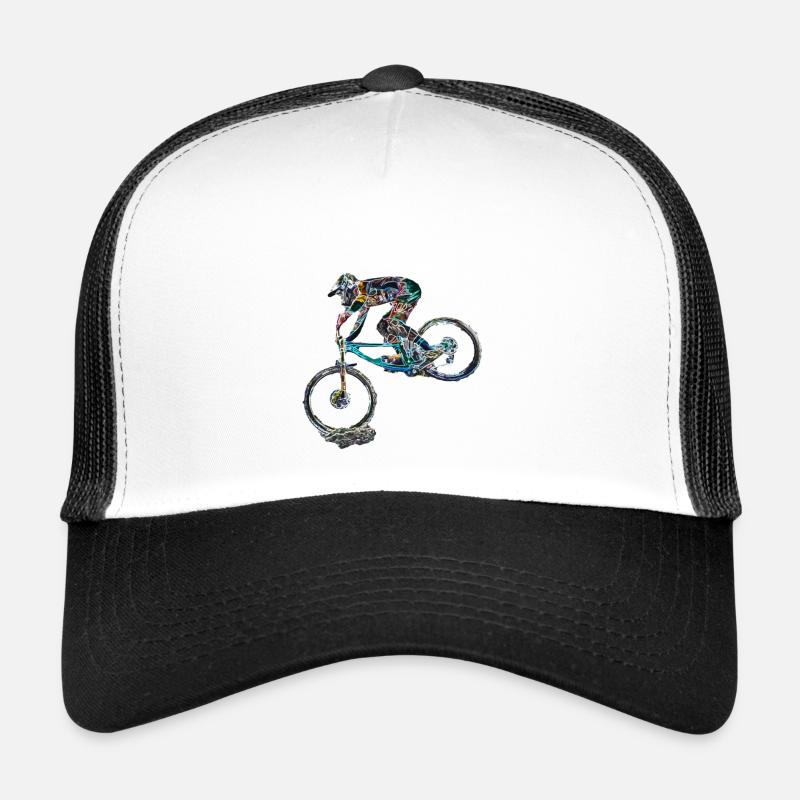 vtt mtb downhill - Casquette trucker  - blanc/noir