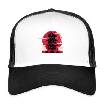 Japan - Trucker Cap - Weiß/Schwarz - Vorne