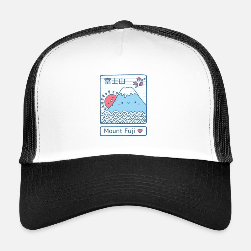 Netter Mount Fuji und Red Sun Doodle Trucker Cap