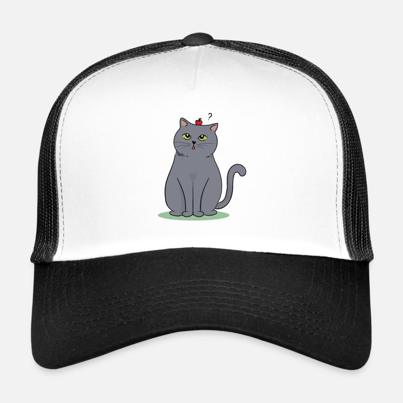 British Shorthair Cat - Trucker Cap - white/black
