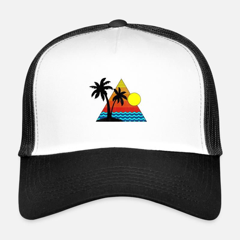 Palm trees and beach Trucker Cap
