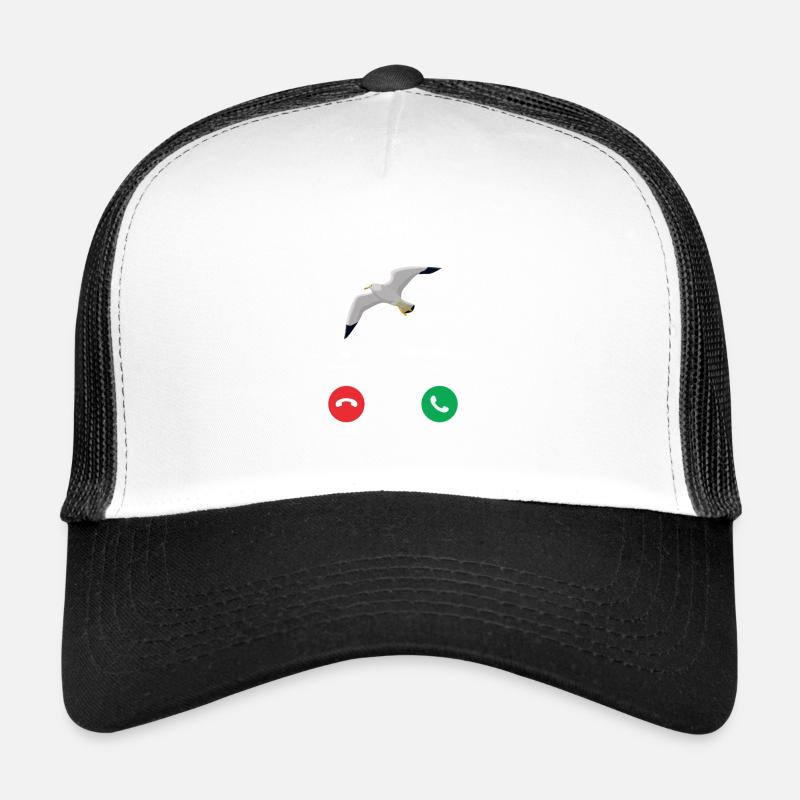 Möwe Wasservogel Shirt Geschenkidee - Trucker Cap - Weiß/Schwarz