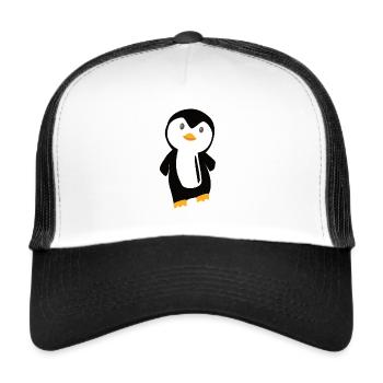 Pingouin animaux drôles d'animaux pour les enfants zoo mignon - Casquette trucker  - blanc/noir - Devant