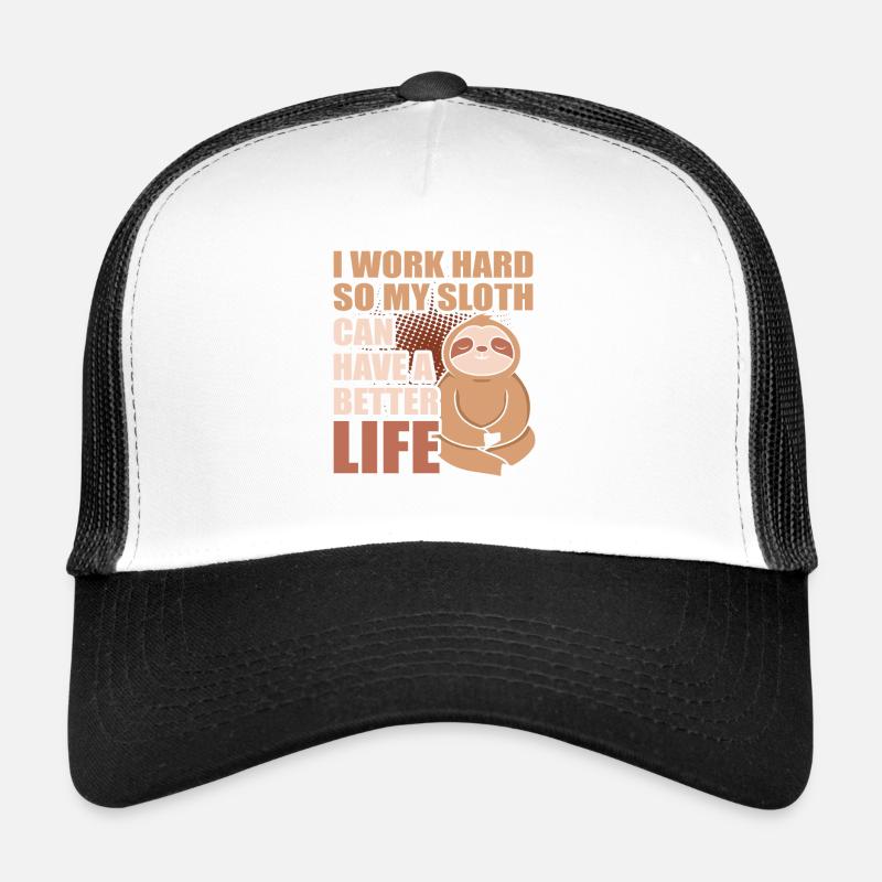 Faultier - Trucker Cap - Weiß/Schwarz