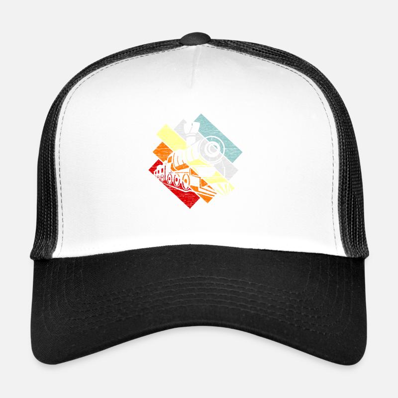 Train trains modèle ferroviaire cadeau de chemin de fer - Casquette trucker  - blanc/noir