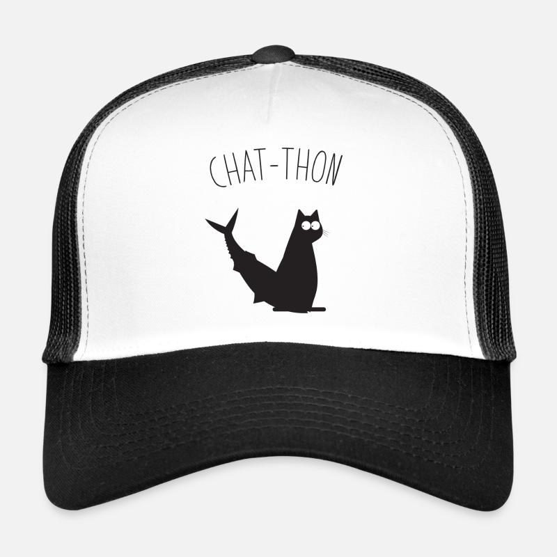 Chat-Thon - Casquette trucker  - blanc/noir