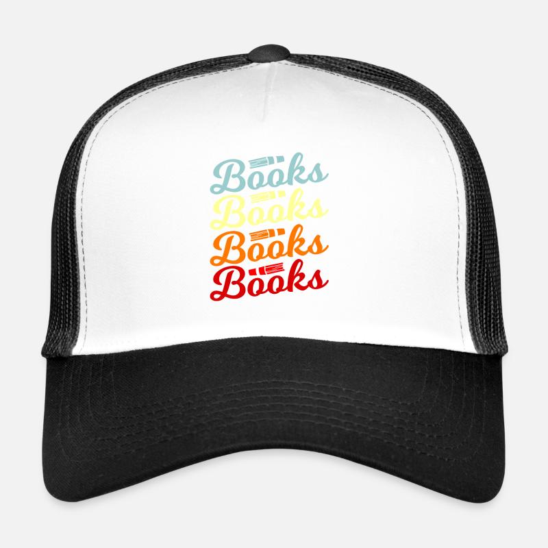 Buchwurm Geschenkidee - Trucker Cap - Weiß/Schwarz
