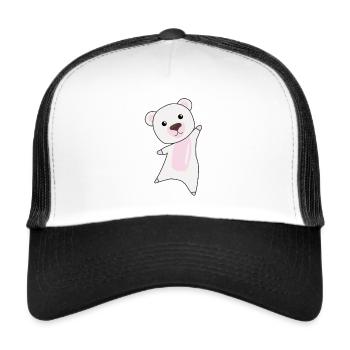 Polar bear cute teddy bear gift for kids - Trucker Cap - white/black - Front