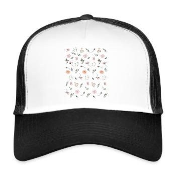 Flowers beautiful flower flowerbed gift pink - Trucker Cap - white/black - Front