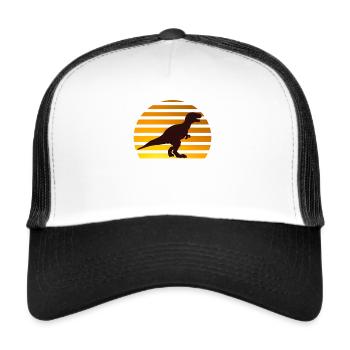 Dino vintage rétro dinosaure T-Rex pour les garçons - Casquette trucker  - blanc/noir - Devant
