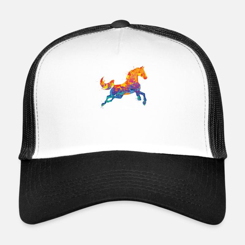Pferd - Trucker Cap - Weiß/Schwarz