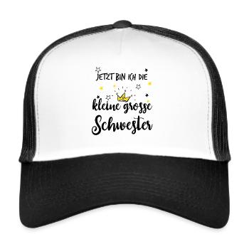 Kleine große Schwester 2021 für Geschwister - Trucker Cap - Weiß/Schwarz - Vorne