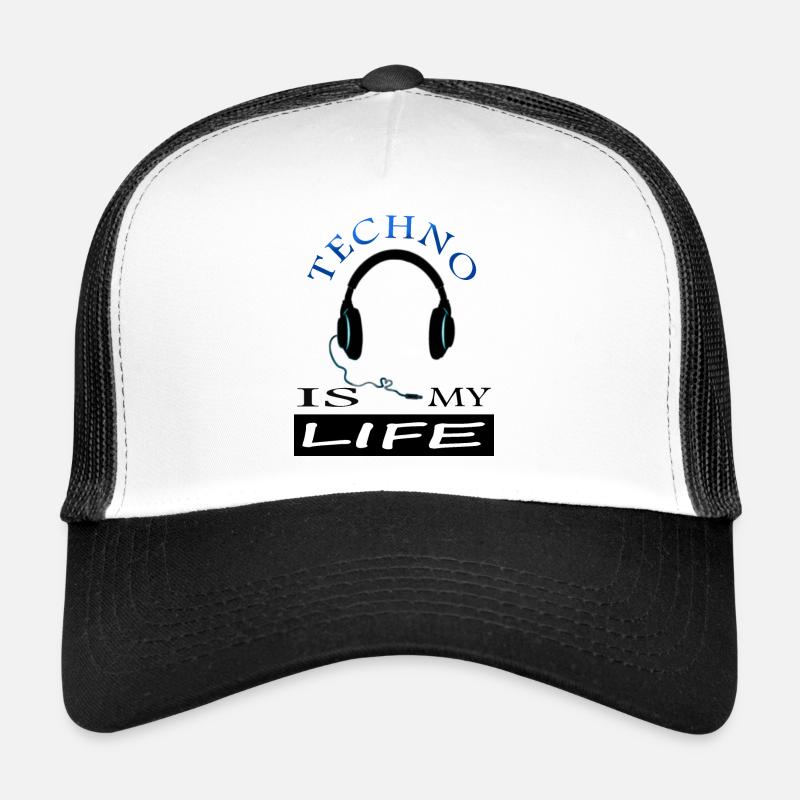 Techno music is my life techno music gift - Trucker Cap - white/black