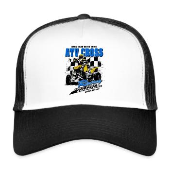 Course de quad - ATV Racer - Casquette trucker  - blanc/noir - Devant