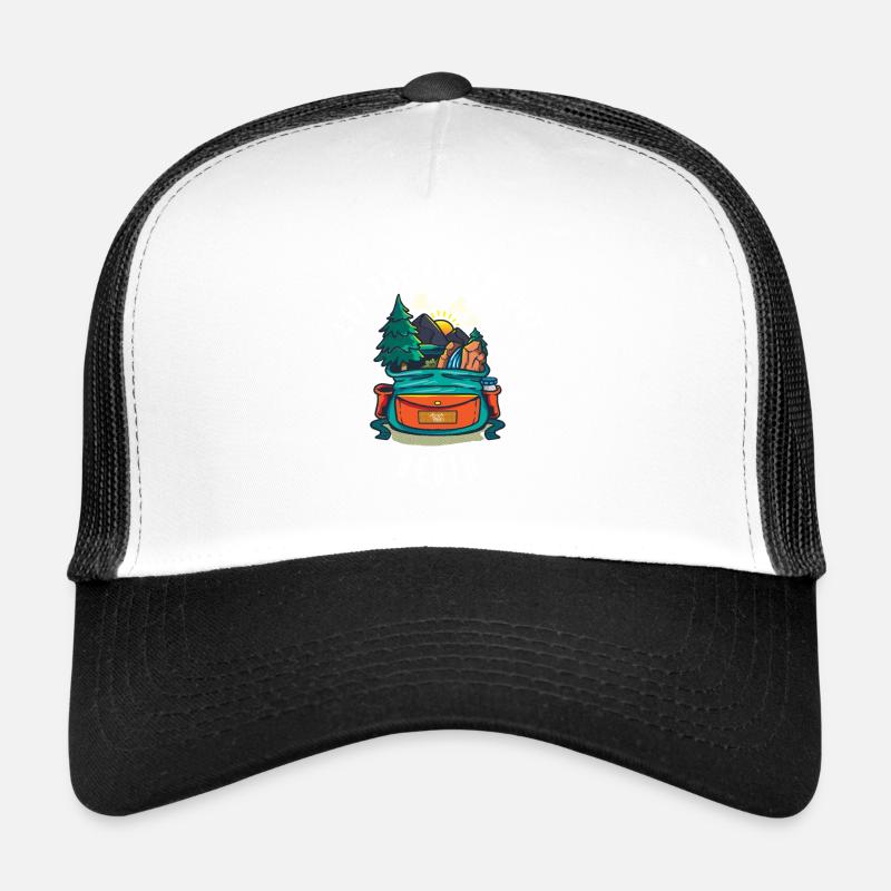 Let the adventure begin adventurer backpacker Trucker Cap