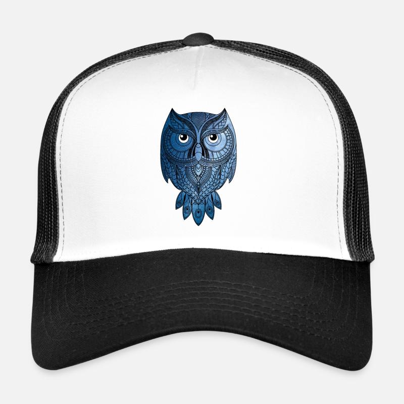 Blaue Eule mit Universum Trucker Cap