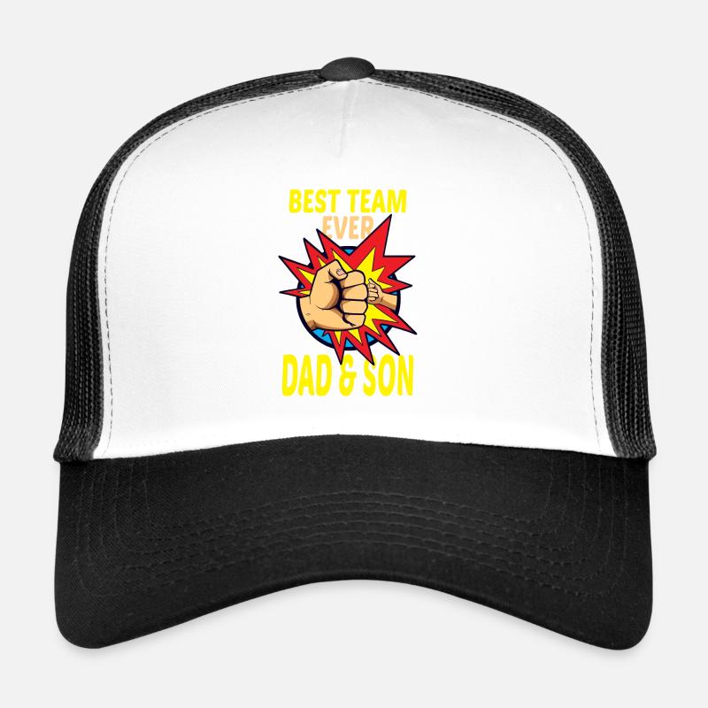 Father and Son Best Team Forever Gift Dad Trucker Cap