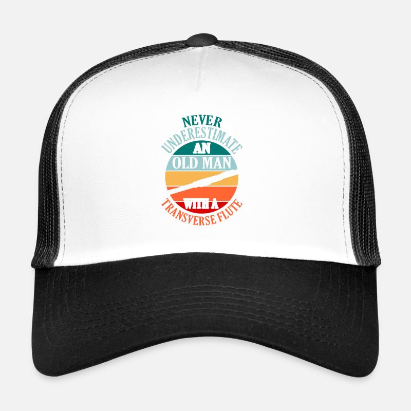 Querflöte - Trucker Cap - Weiß/Schwarz