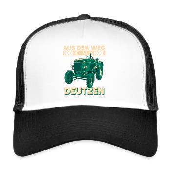 aus dem weg ich muss deutzen Traktor Deutz Köln - Trucker Cap - Weiß/Schwarz - Vorne