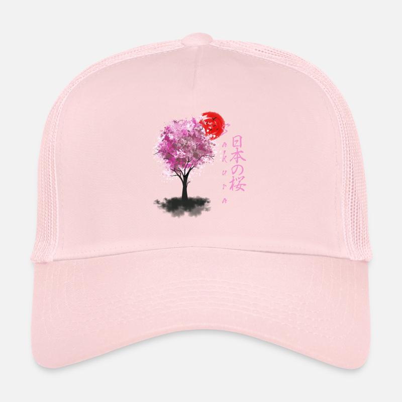 Sakura Japanese Cherry Blossom Cherry Blossom Tree Trucker Cap
