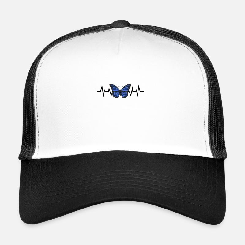 Battement de cœur de papillon bleu Casquette trucker 