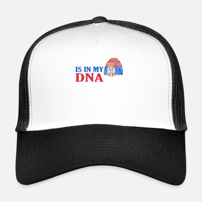 Serbien - Trucker Cap - Weiß/Schwarz