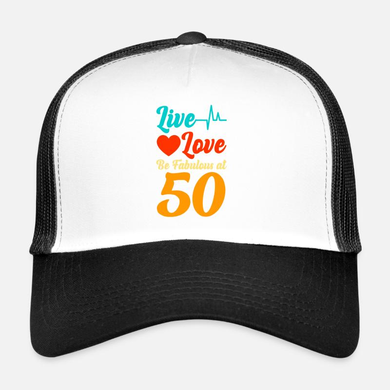 50th birthday - Trucker Cap - white/black