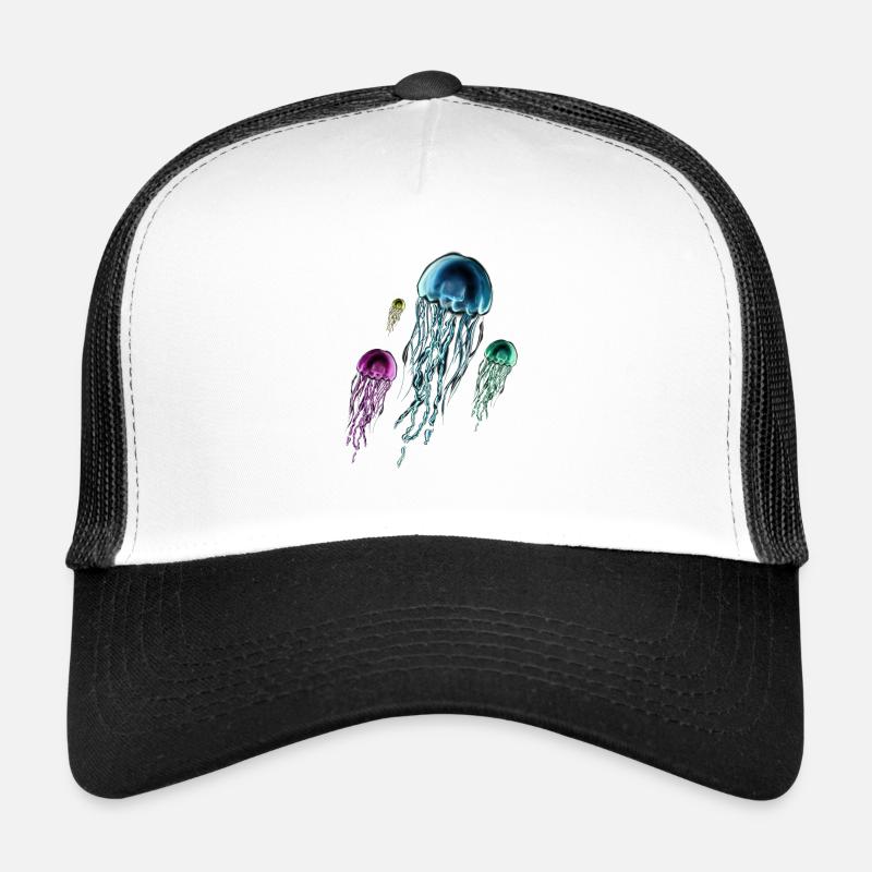 Qualle - Trucker Cap - Weiß/Schwarz