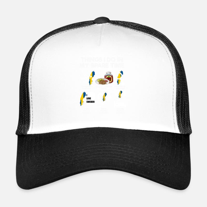Schweden - Trucker Cap - Weiß/Schwarz