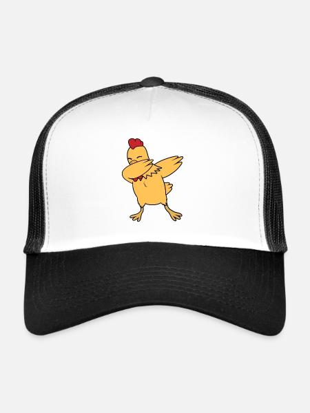 Poulet - Casquette trucker  - blanc/noir - Devant