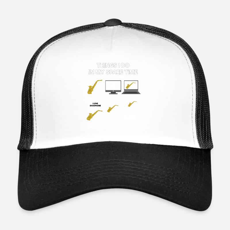 Saxophone - Casquette trucker  - blanc/noir