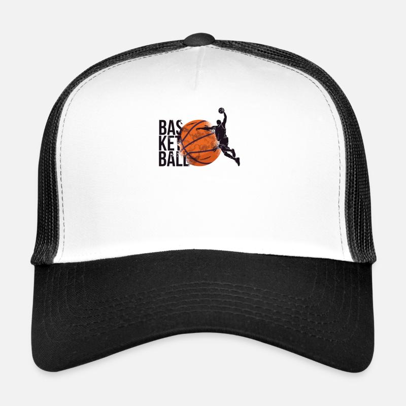 Basketteur Basketteur Basketteur Ballons de Basket-ball - Casquette trucker - blanc/noir