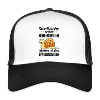Schrittzähler Sind Für Fortgeschrittene - Trucker Cap - Weiß/Schwarz - Vorne