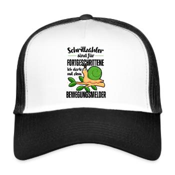 Schrittzähler Sind Für Fortgeschrittene Schnecken - Trucker Cap - Weiß/Schwarz - Vorne
