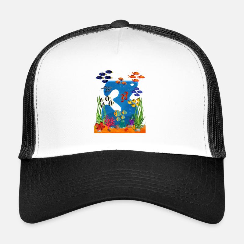 3 Geschenkidee zum Geburtstag - Trucker Cap - Weiß/Schwarz