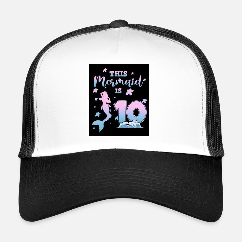 Diese Meerjungfrau ist 10 - Trucker Cap - Weiß/Schwarz