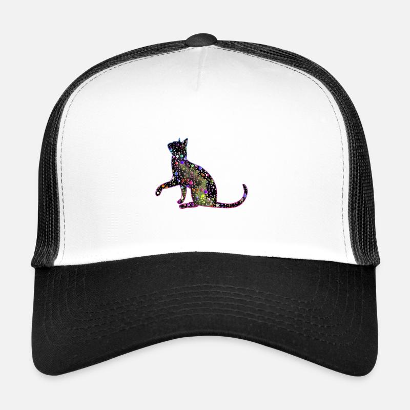 Chat coloré Casquette trucker 