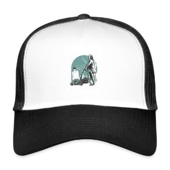 Grabpfleger Friedhof Landschaftsgärtner - Trucker Cap - Weiß/Schwarz - Vorne