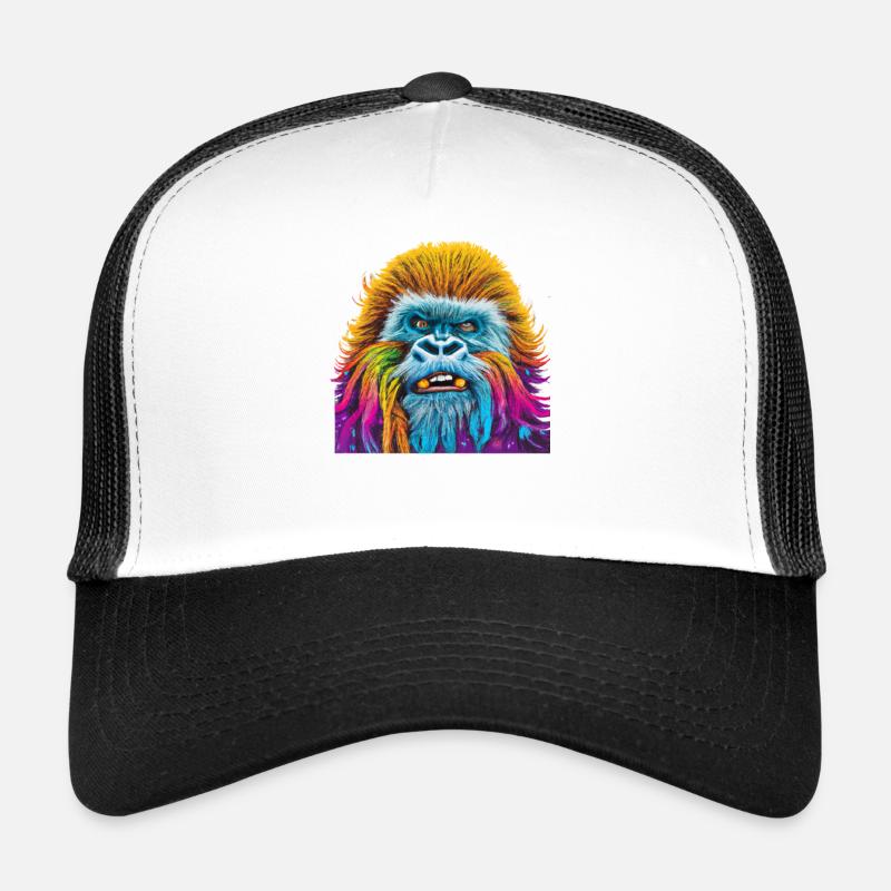 Yeti bunt Geschenkidee A.I. Art - Trucker Cap - Weiß/Schwarz