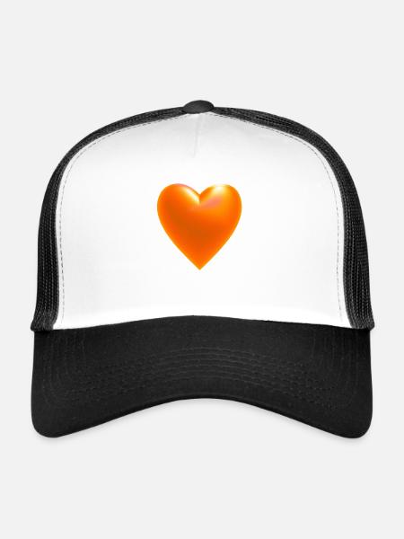 Heart orange gift idea - Trucker Cap - white/black - Front