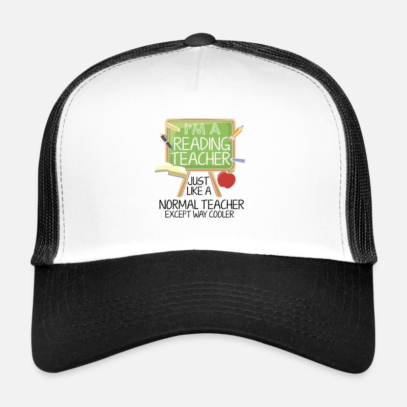 Lehrer Lehrerin lesen - Trucker Cap - Weiß/Schwarz
