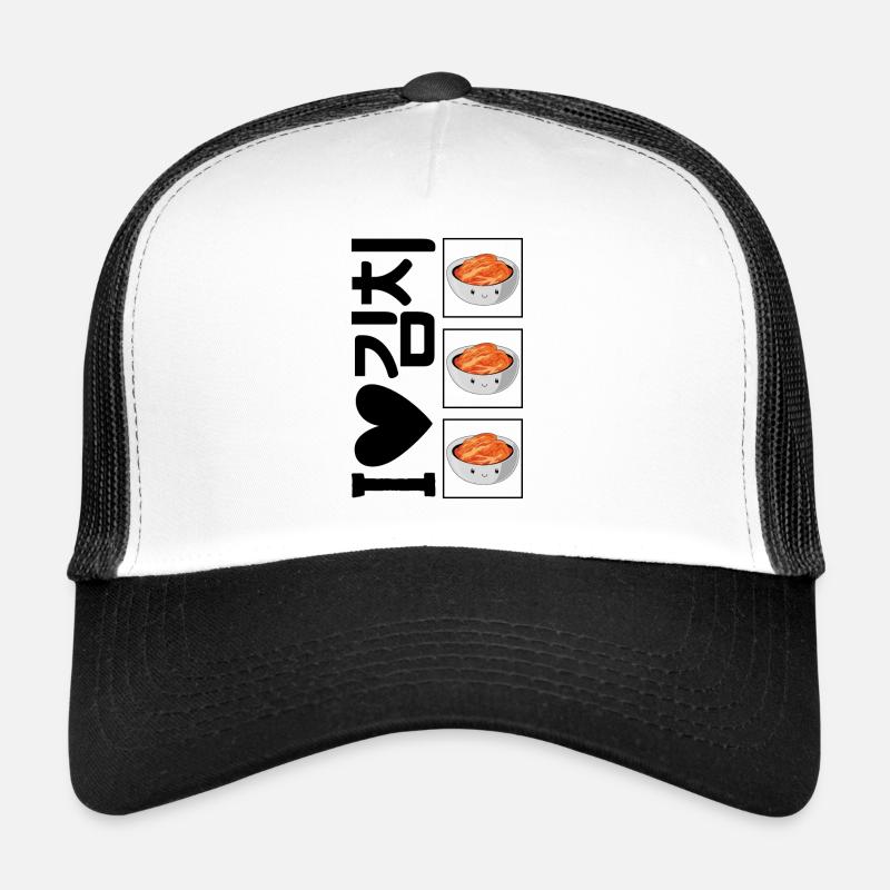 Chemise Corée, 김치 I Love Kimchi Hangul Tee, Coréen Casquette trucker 