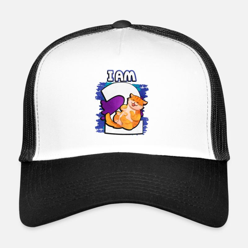 Ich Bin 2 Katze - Trucker Cap - Weiß/Schwarz