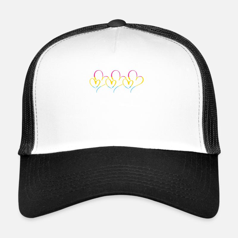 Pansexual Flagge Pride - Trucker Cap - Weiß/Schwarz