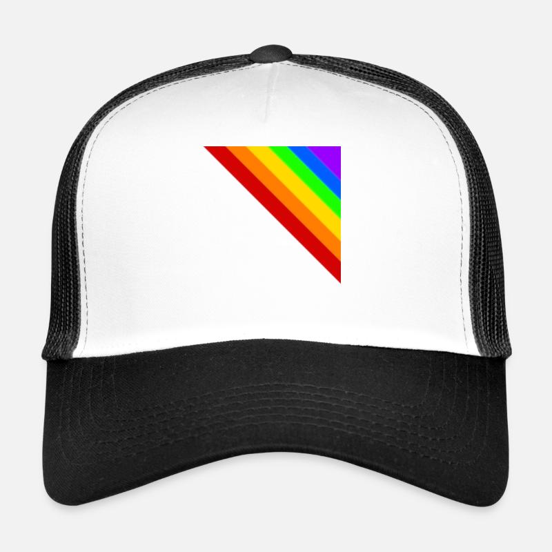 Ecke bunt Regenbogen Geschenkidee - Trucker Cap - Weiß/Schwarz