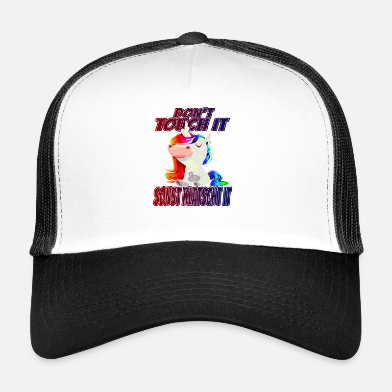 Don't Touch it sonst Klatscht it - Regenbogen - Trucker Cap - Weiß/Schwarz