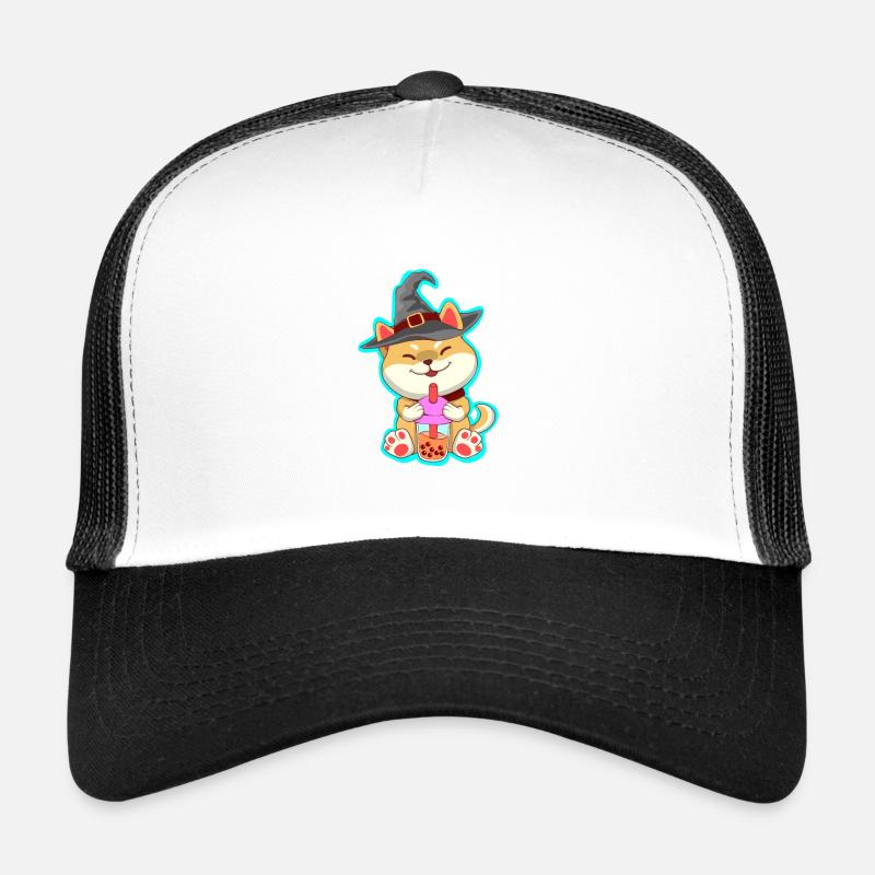 Halloween Cat Bubble Tea Trucker Cap