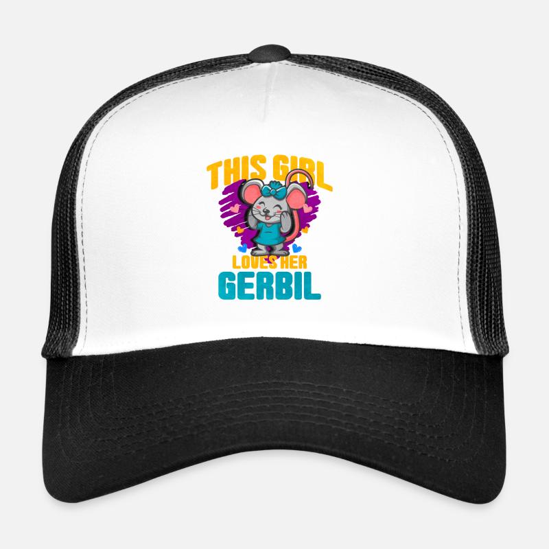 Rennmaus Maus Geschenk - Trucker Cap - Weiß/Schwarz