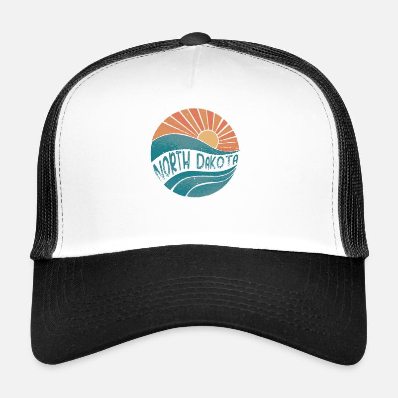 North Dakota - Trucker Cap - Weiß/Schwarz